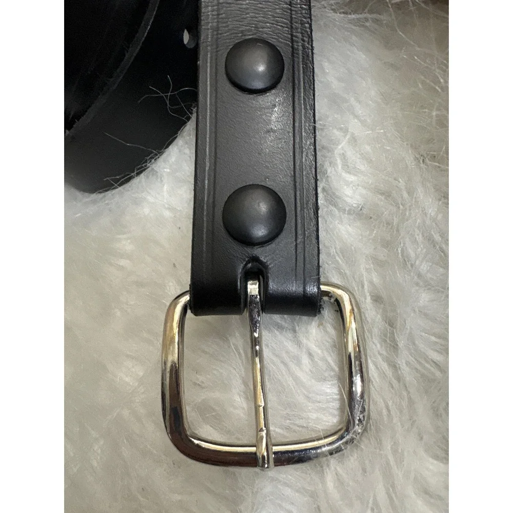 Boston Leather 6601 Mens Black Leather Uniform Belt USA Made USPS Approved 36